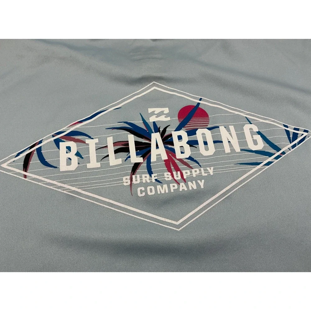 Billabong Surf Rash Guard UPF 50+ Sun Protection Large Light Blue M4172BSS